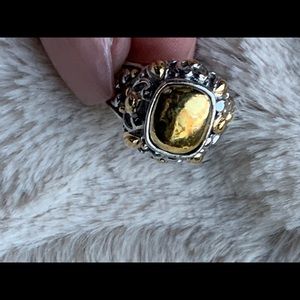Gorgeous stamped PD vintage two tone ring